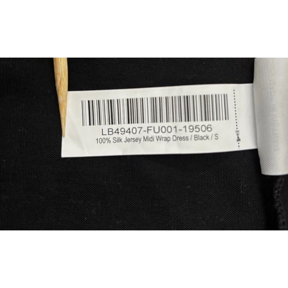 NWT QUINCE 100% SILK JERSEY MIDI WRAP DRESS Size Small Black MSRP $150 - Picture 12 of 16